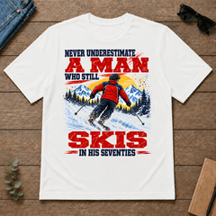 A Man Still Skis In His 70s - white - TS2D-White