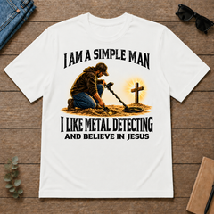 I Am Simple Man I Like Metal Detecting - white - TS2D-White