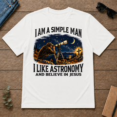 I Am Simple Man I Like Astronomy - white - TS2D-White