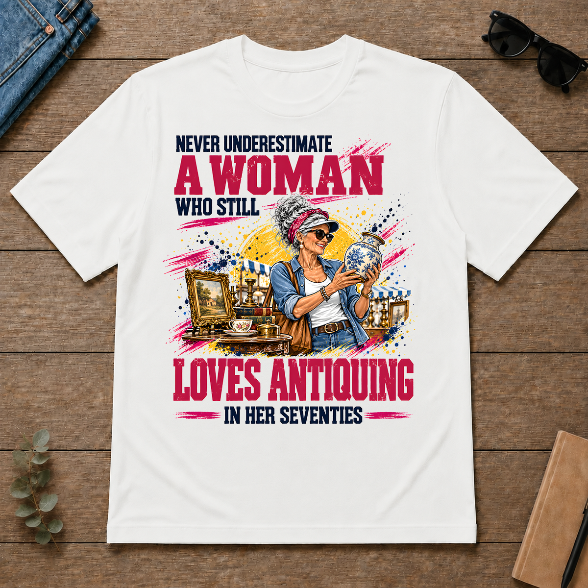 A Woman Still Loves Antiquing In Her 70s - white - TS2D-White