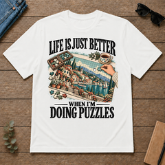 Life Is Just Better When I'm Doing Puzzles - white - TS2D-White