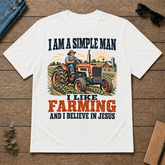 I Like Farming And Believe In Jesus - white - TS2D-White
