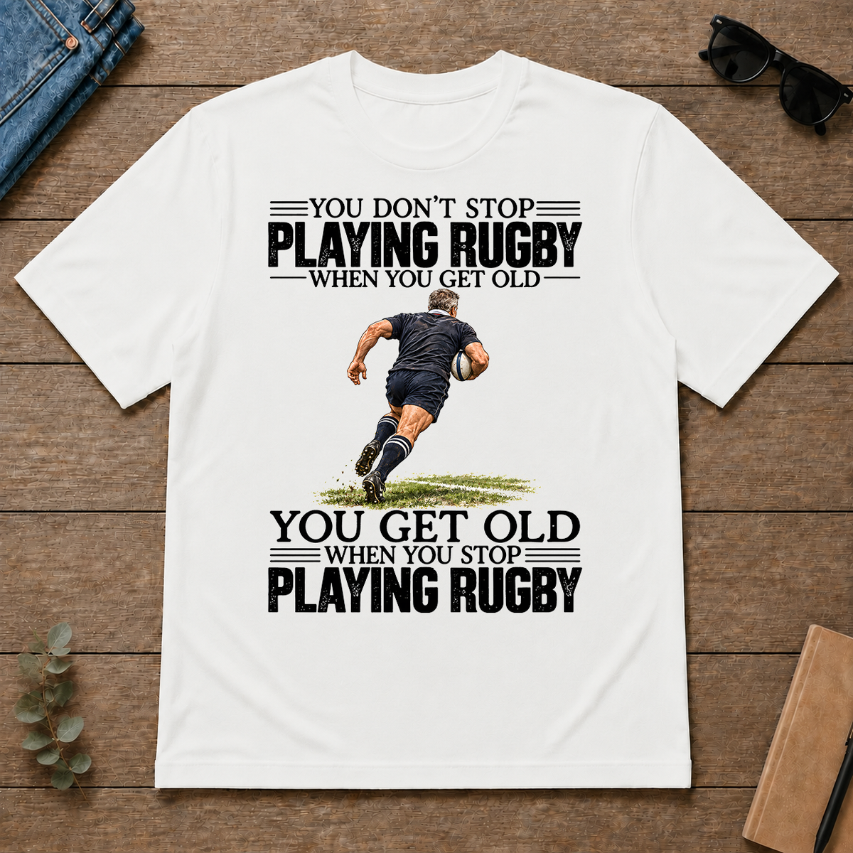 Vintage You Get Old When You Stop Playing Rugby - white - TS2D-White