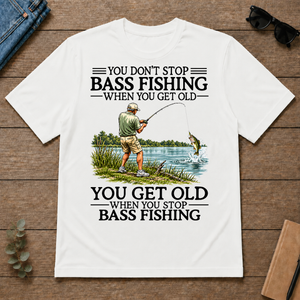 Don't Stop Bass Fishing Vintage - white - TS2D-White