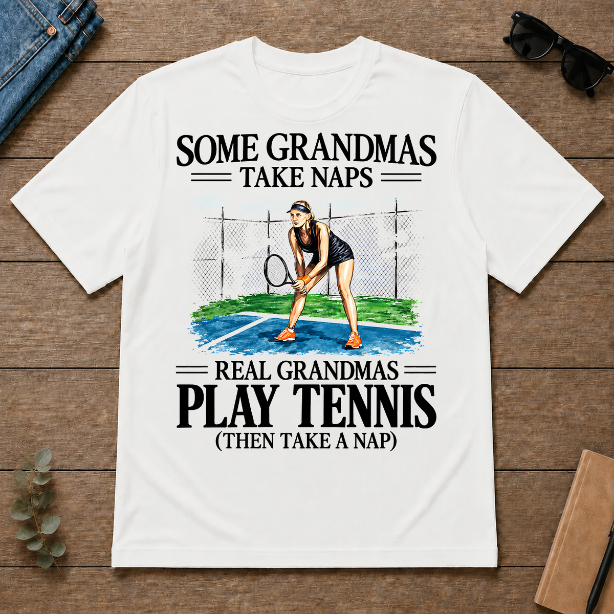 1 Real Grandmas Play Tennis - white - TS2D-White