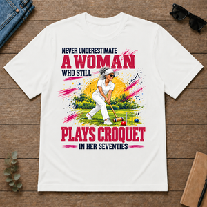 A Woman Still Plays Croquet In Her 70s - white - TS2D-White