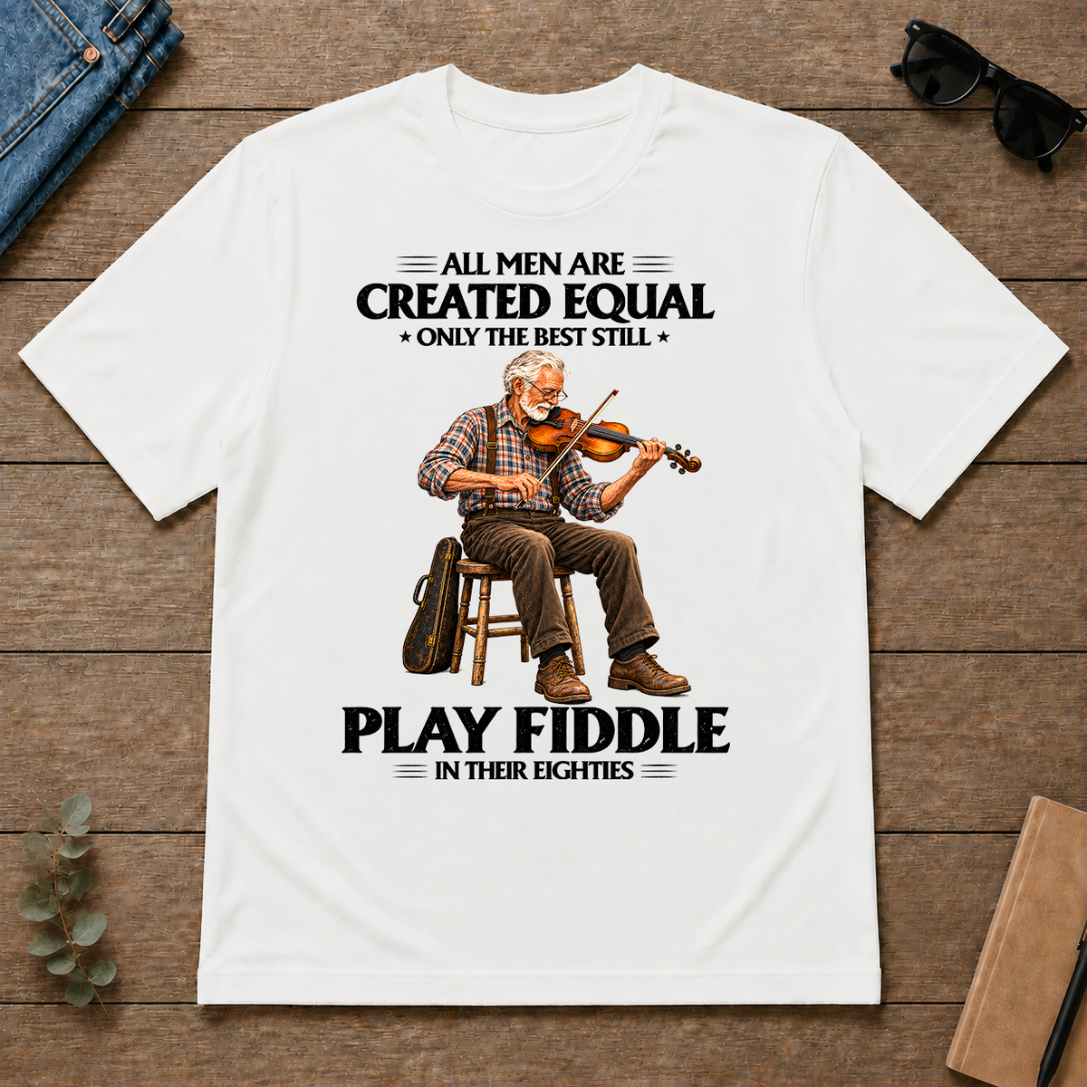 Best Fiddle Players in Their Eighties - white - TS2D-White