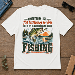I'm Thinking About Fishing - white - TS2D-White