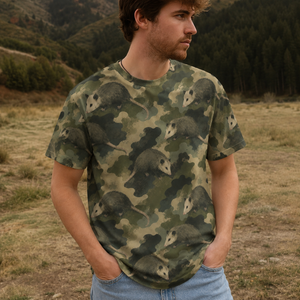 Opossum Camouflage Graphic Pattern All Over Print Shirt