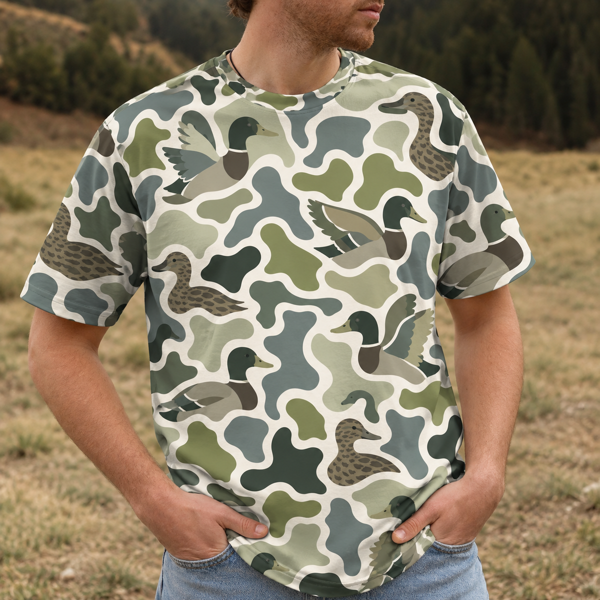 Mallard Ducks Camouflage Hunting Funny Pattern All Over Print