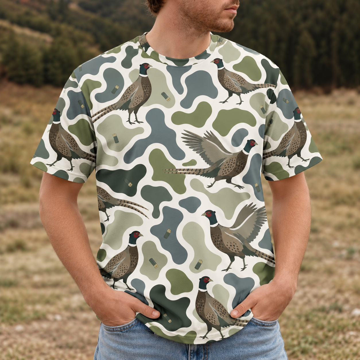 Pheasant Camouflage Hunting Funny Pattern All Over Print