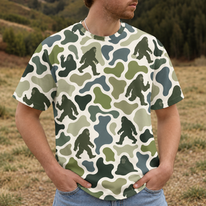 Bigfoot Camouflage Hunting Funny Pattern All Over Print