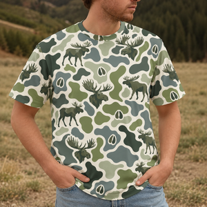 Moose Camouflage Hunting Funny Pattern All Over Print