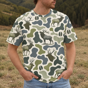 Elk Camouflage Hunting Funny Pattern All Over Print