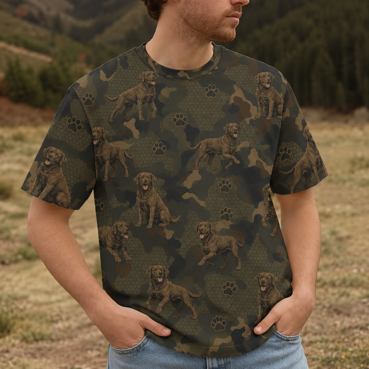 Chesapeake Bay Retriever Camouflage All Over Print