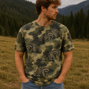 Raccoon Camouflage Graphic Pattern All Over Print Shirt