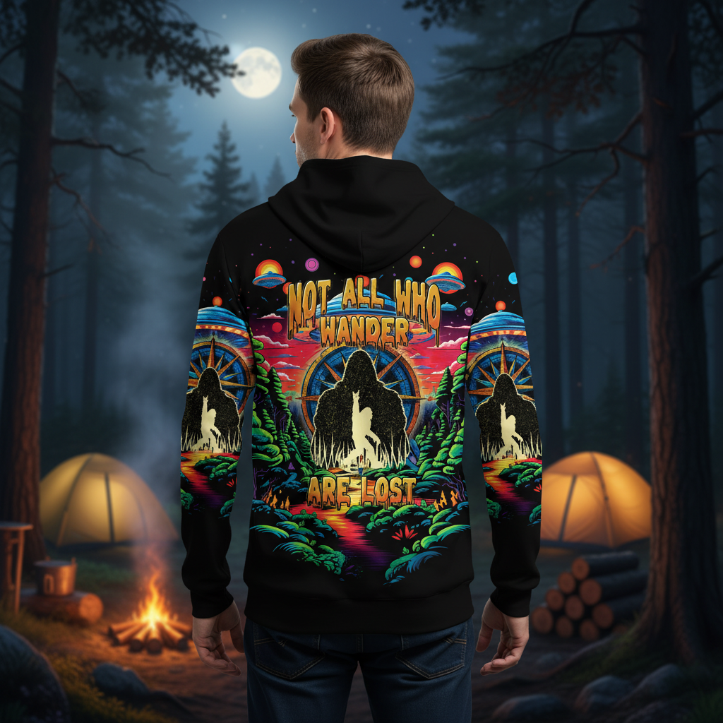 Not All Who Wander Are Lost Bigfoot All Over Print Shirt