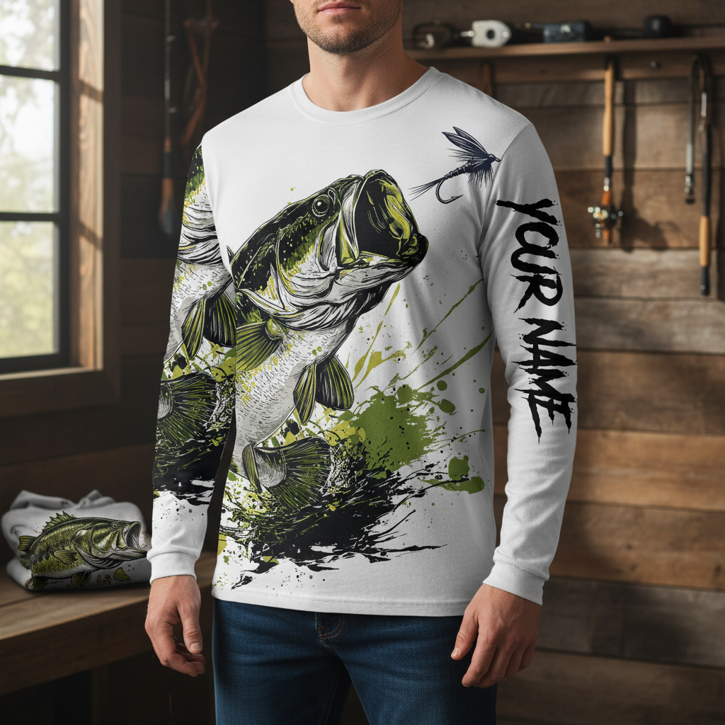 Custom Name Largemouth Bass All Over Print Shirt