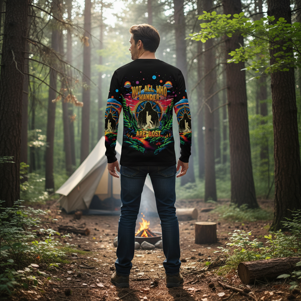 Not All Who Wander Are Lost Bigfoot All Over Print Shirt