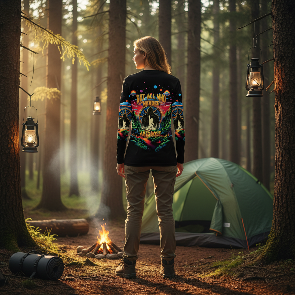 Not All Who Wander Are Lost Bigfoot All Over Print Shirt
