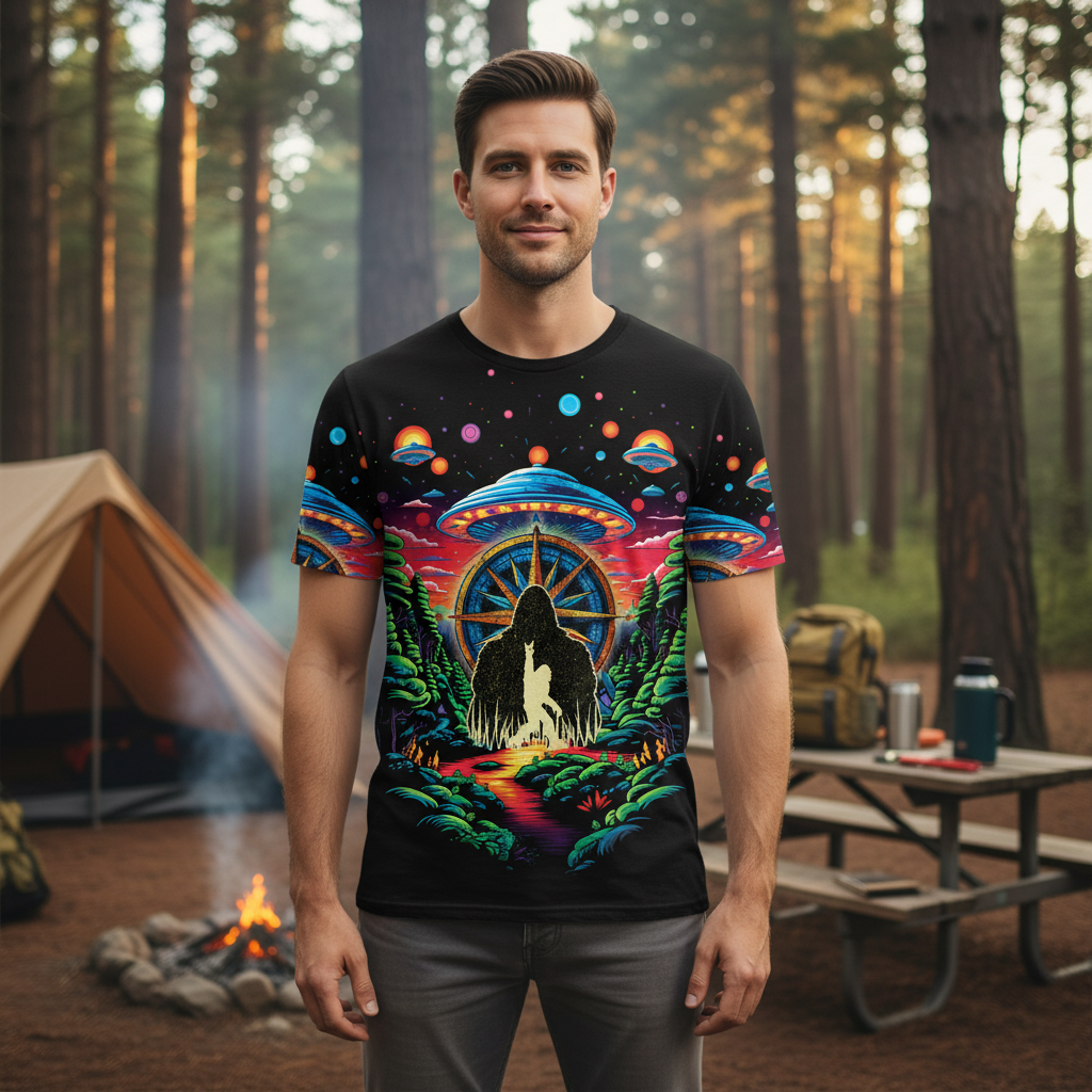 Not All Who Wander Are Lost Bigfoot All Over Print Shirt