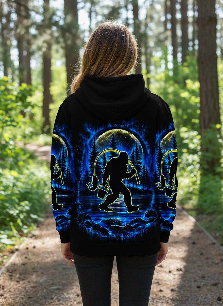 Bigfoot Fishing All Over Print Shirt