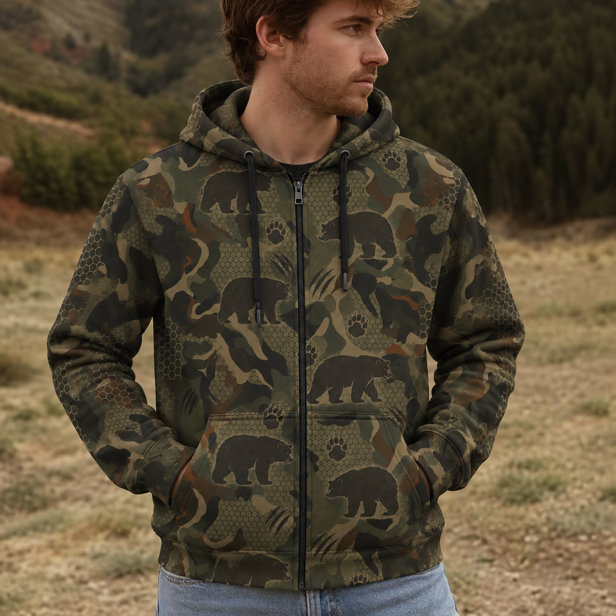 Black Bear Hunting All Over Print