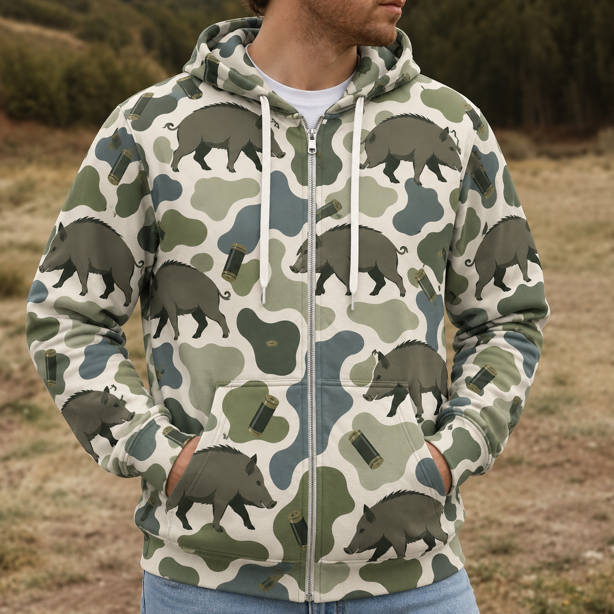 Hog Camouflage Hunting Funny Pattern All Over Print
