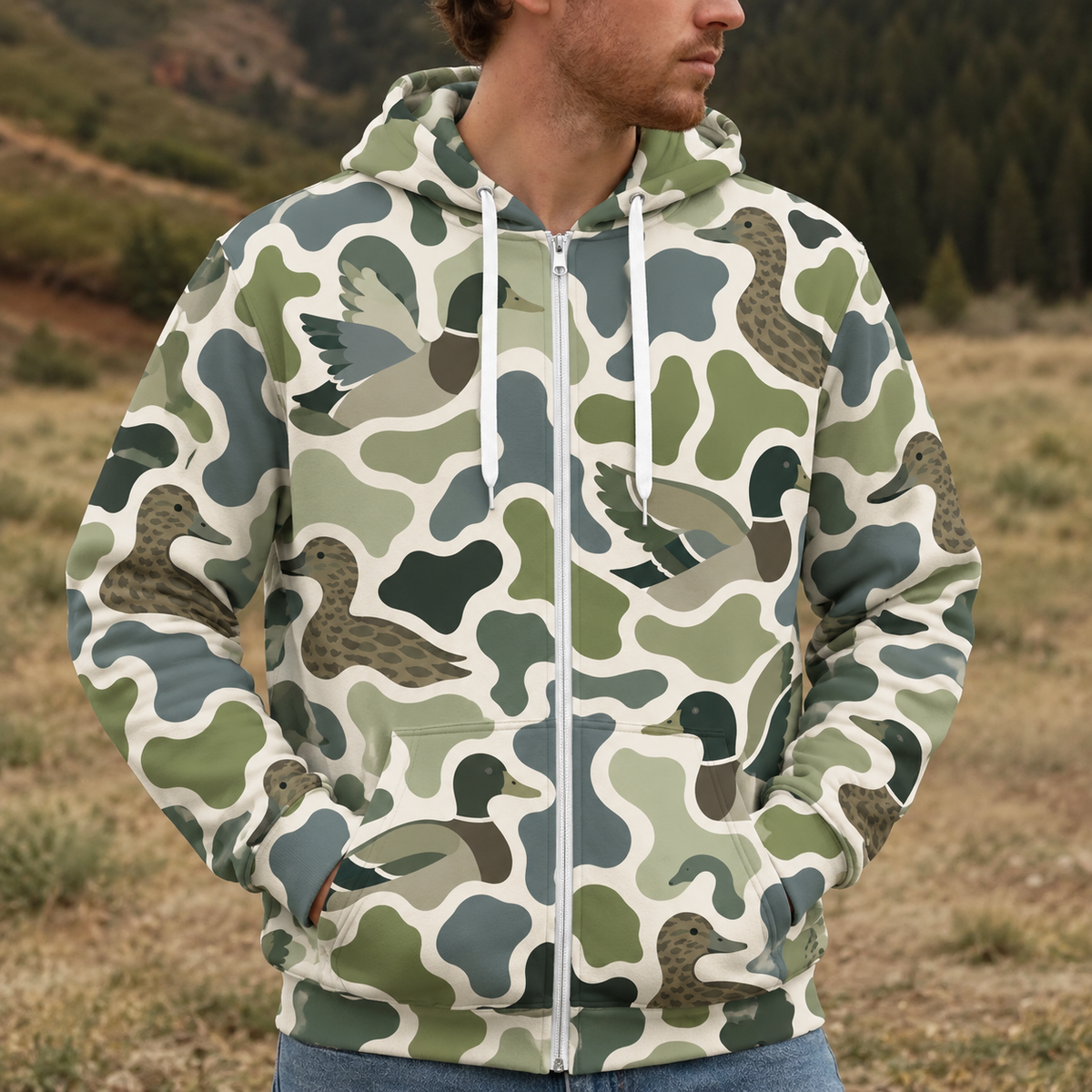 Mallard Ducks Camouflage Hunting Funny Pattern All Over Print