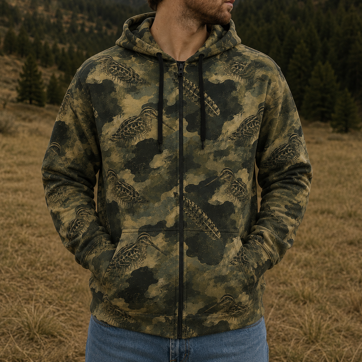 Snipe Camouflage Graphic Pattern All Over Print Shirt