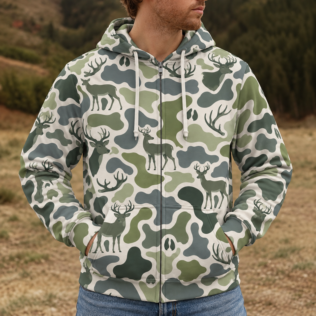 Deer Camouflage Hunting Funny Pattern All Over Print