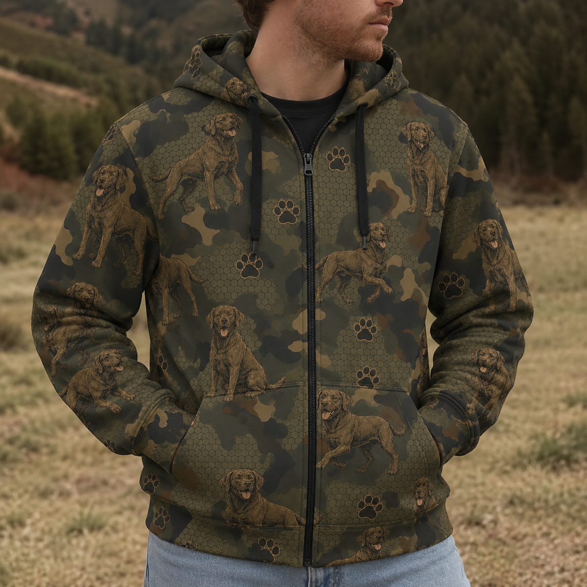 Chesapeake Bay Retriever Camouflage All Over Print