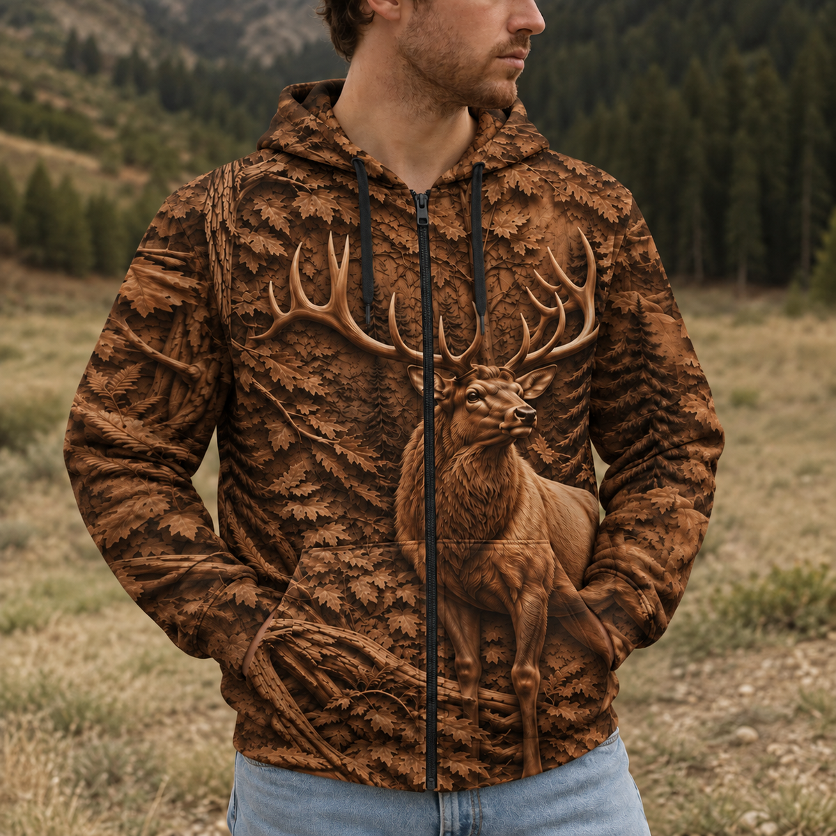 3D Deer Forest All Over Print
