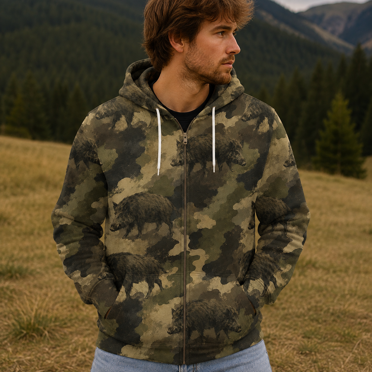 Hog Camouflage Graphic Pattern All Over Print Shirt