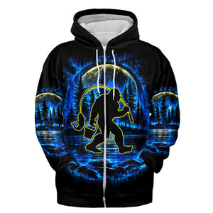 Bigfoot Fishing All Over Print Shirt