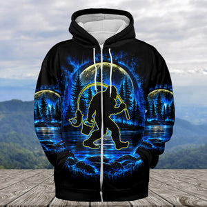 Bigfoot Fishing All Over Print Shirt