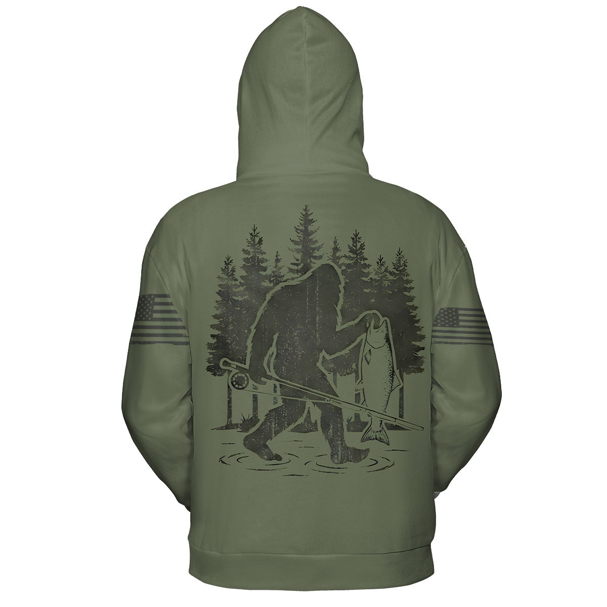 Bigfoot Fishing Funny Fisher Man All Over Print Shirt
