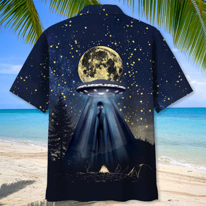 Camping Alien At Campsite Hawaiian Shirt