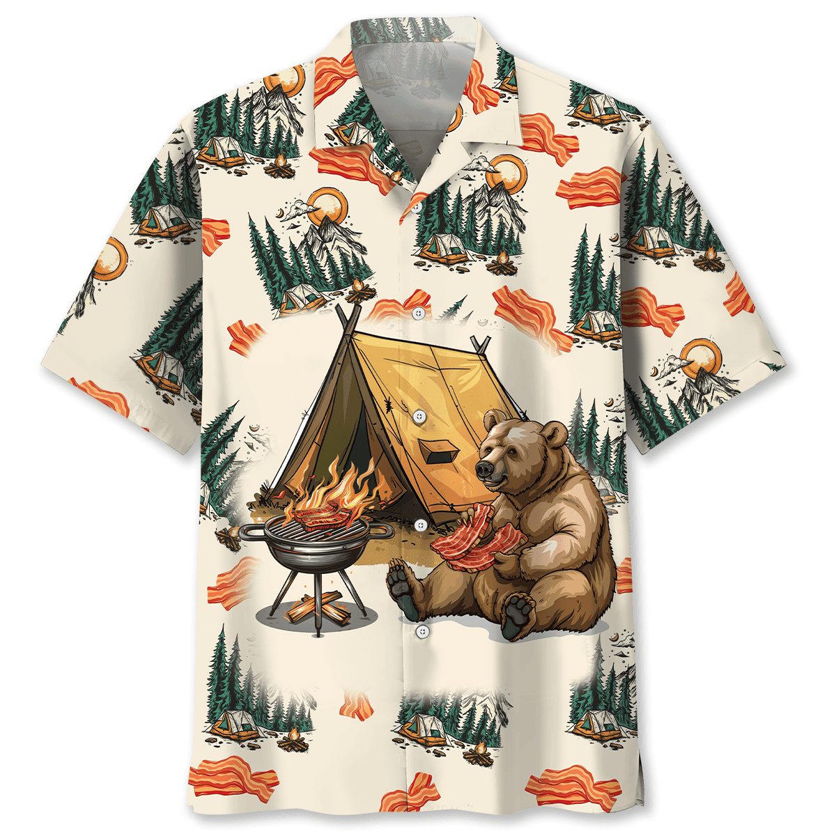 If It Involves Camping & Bacon Count Me In Hawaiian Shirt