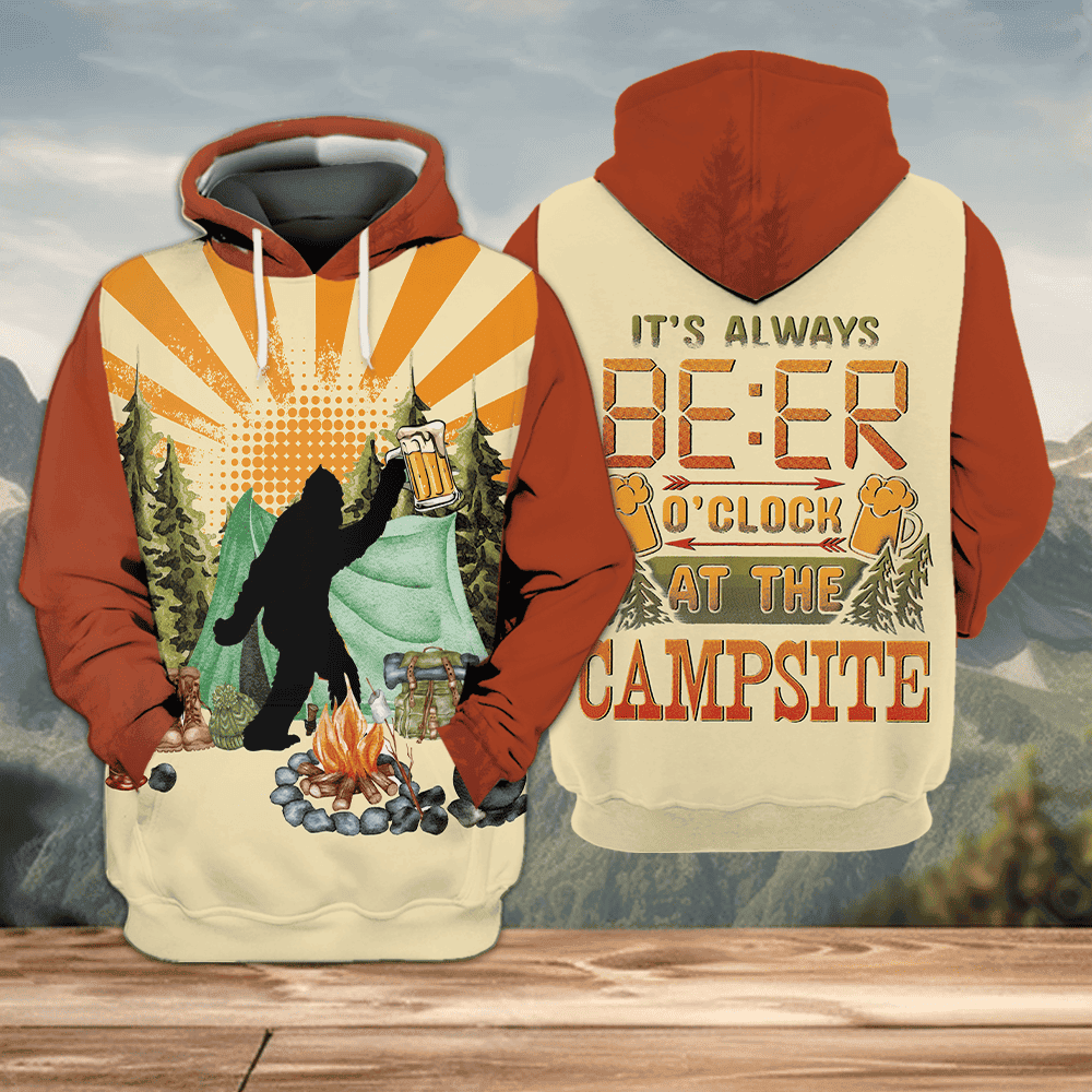 It's Always Beer O'clock At The Campsite All Over Print Shirt