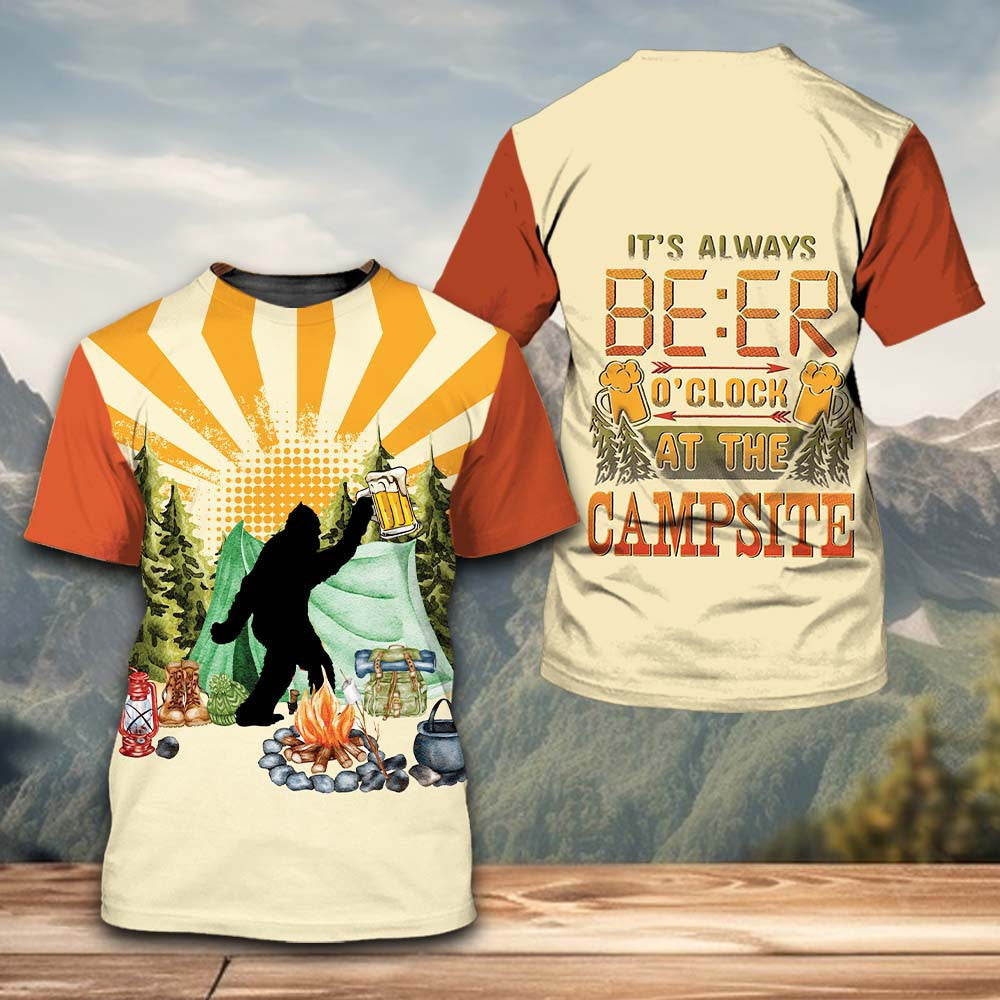 It's Always Beer O'clock At The Campsite All Over Print Shirt