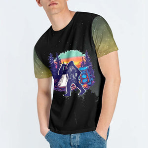 Camping God Is Great Beer Is Good and People Are Crazy All Over Print Shirt