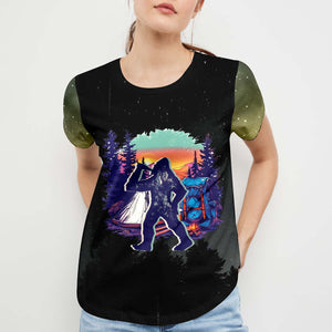 Camping God Is Great Beer Is Good and People Are Crazy All Over Print Shirt