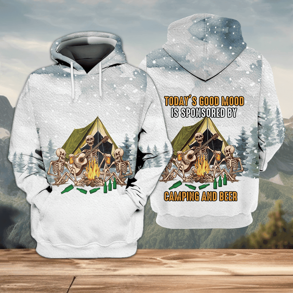 Today's Good Mood Is Sponsored By Camping and Beer All Over Print Shirt