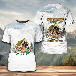 Today's Good Mood Is Sponsored By Camping and Beer All Over Print Shirt