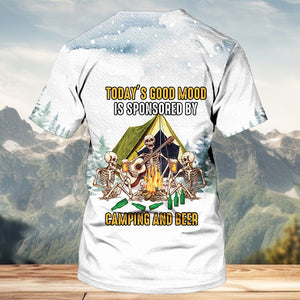 Today's Good Mood Is Sponsored By Camping and Beer All Over Print Shirt