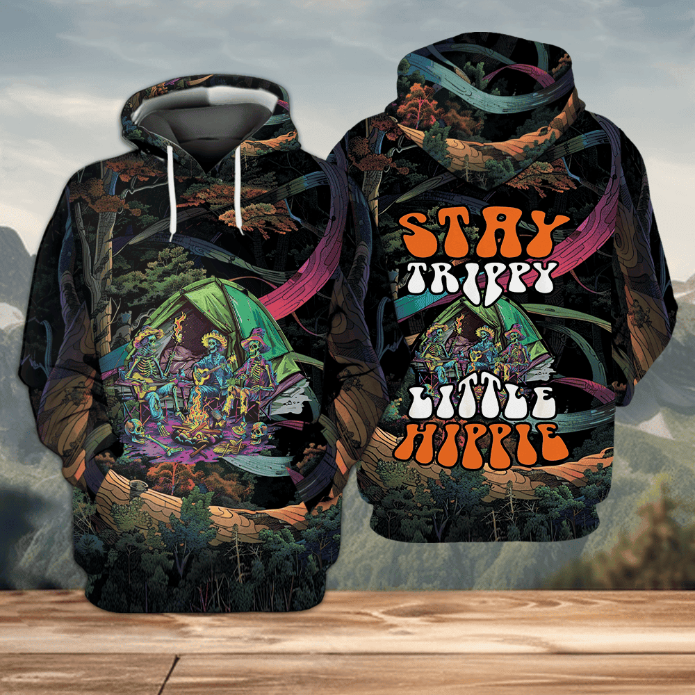 Camping Stay Trippie Little Hippie All Over Print Shirt