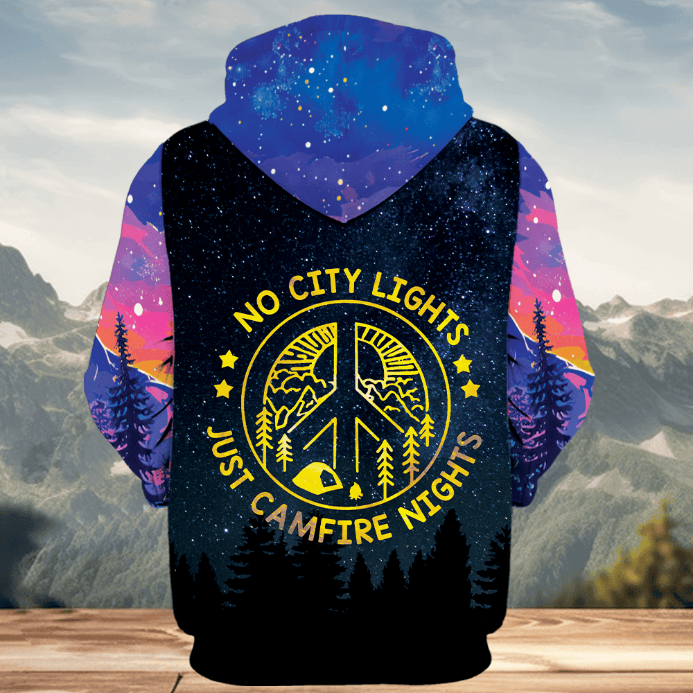 Camping No City Lights Just Campfire Nights All Over Print Shirt