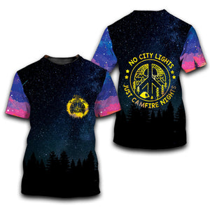 Camping No City Lights Just Campfire Nights All Over Print Shirt