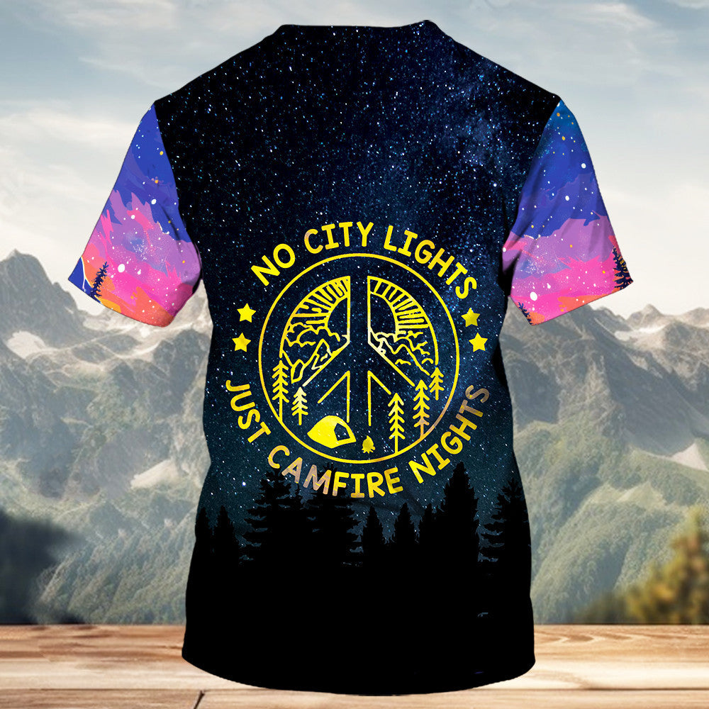 Camping No City Lights Just Campfire Nights All Over Print Shirt